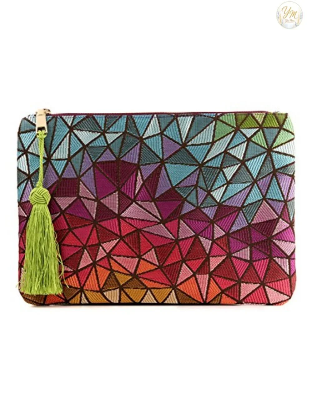 Bohemian Clutch Purse with Tassel, Ultra Slim, Zippered Wallet for Women